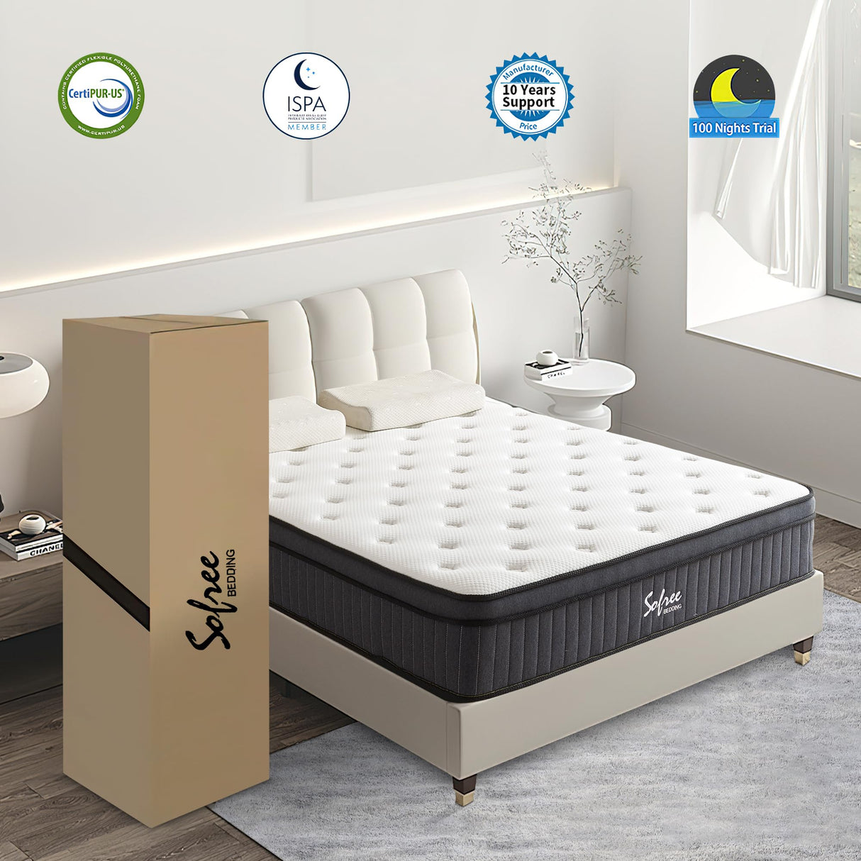 Full Size Mattress, 12 Inch Memory Foam Hybrid Mattress Full