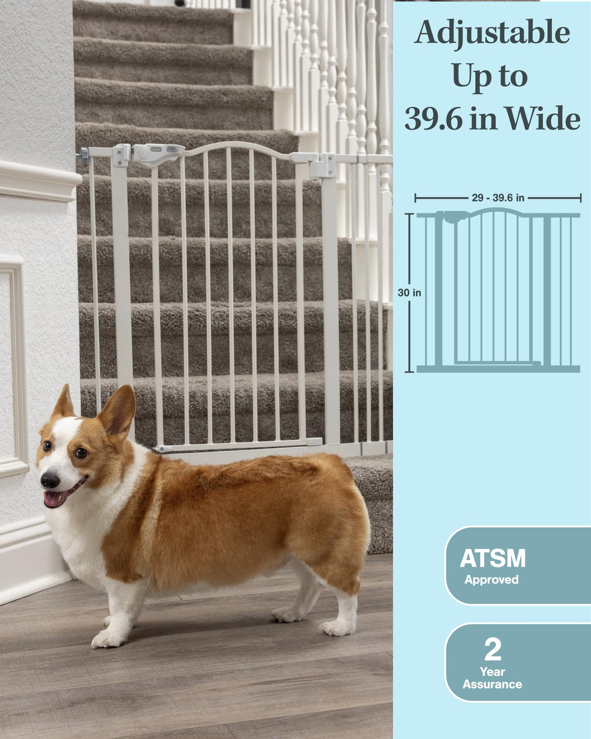 Baby Gate for Pets, Auto Close Both Sides Dog Gate with One-Hand Opening