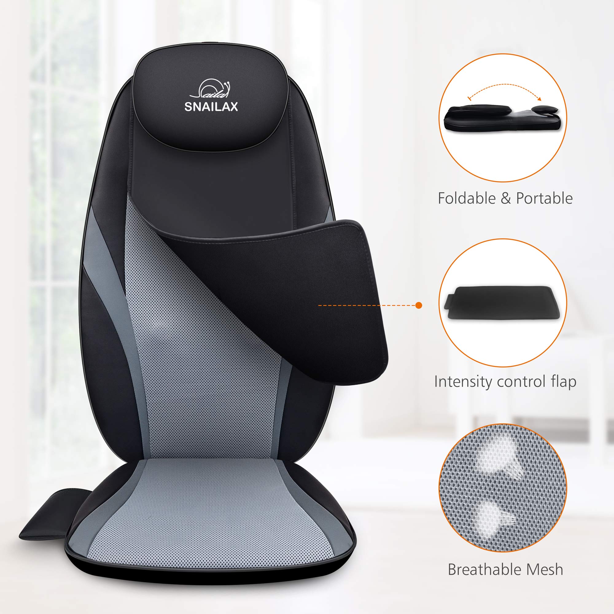 TheraCush Shiatsu Back Massager with Heat – Spot Massage & Vibration Seat