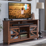 Farmhouse TV Stand for 65+ Inch TV, Industrial & Farmhouse Media Entertainment Center