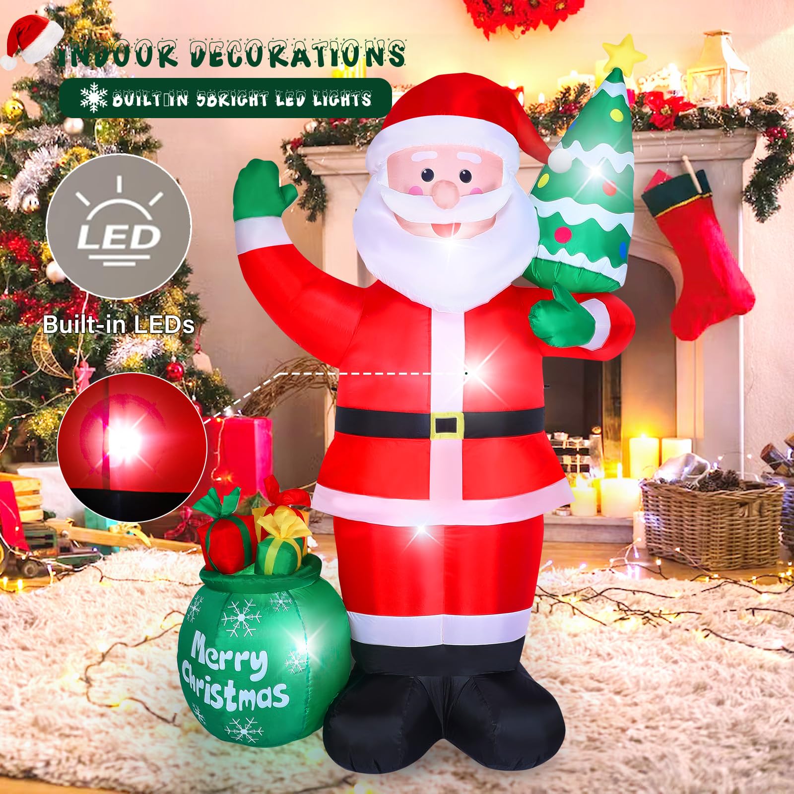 8 FT Christmas Inflatables Outdoor Decorations