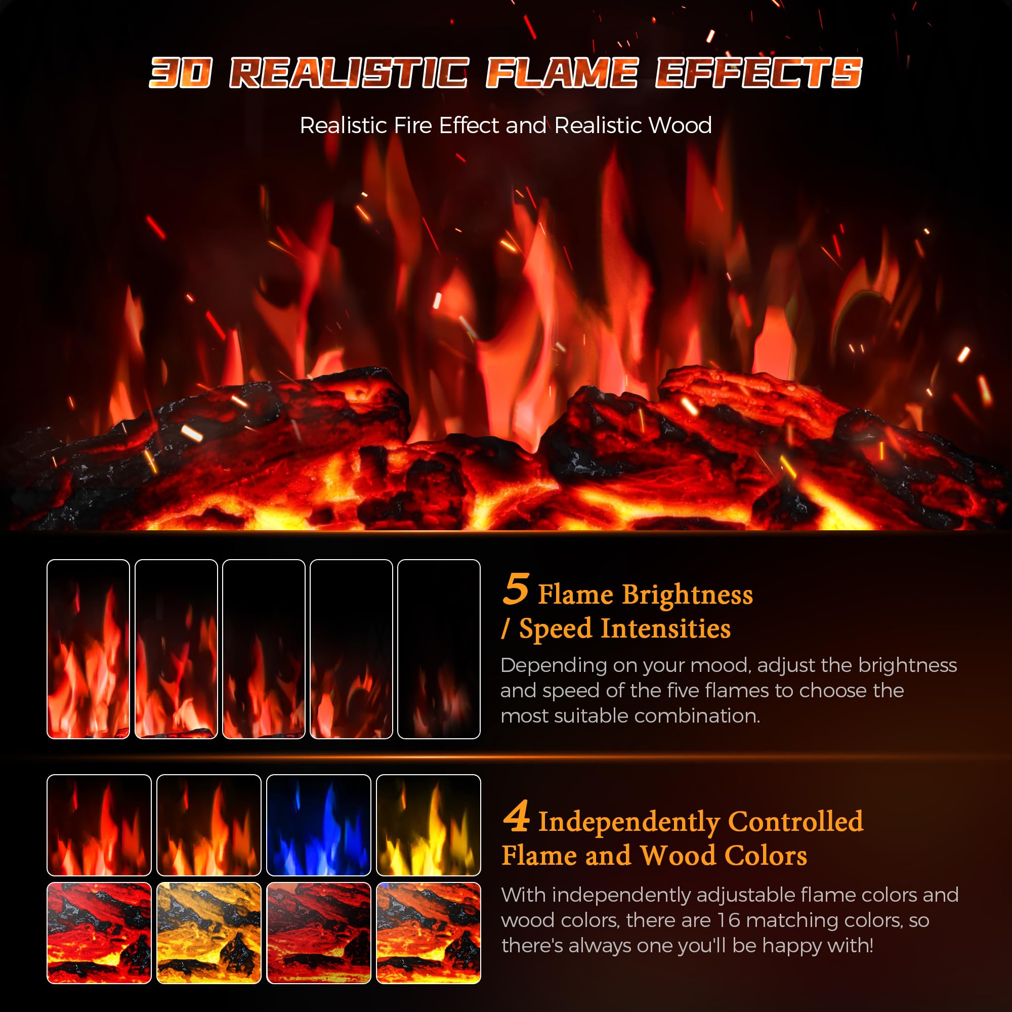 24inch & 1500W Infrared Heaters for Indoor Use with Remote Control