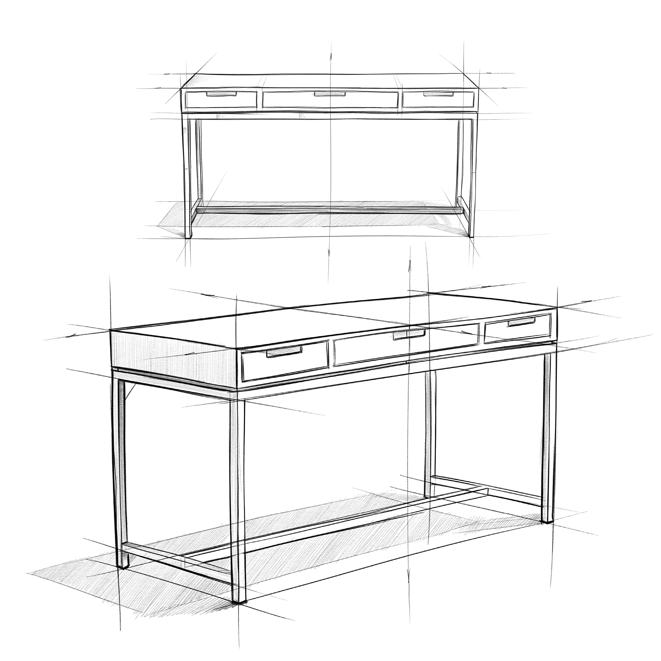 Banting SOLID WOOD and Metal 60 inch Wide Home Office Desk