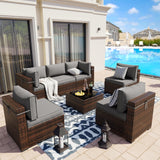 Patio Furniture Sets, Modular Rattan Outdoor Patio Sectional Furniture Sofa Set