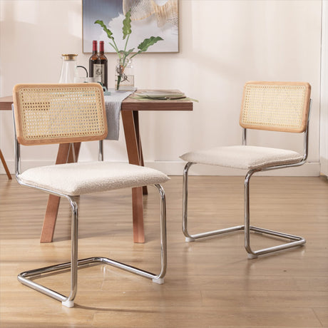 Rattan Dining Chairs with Cane Backrest