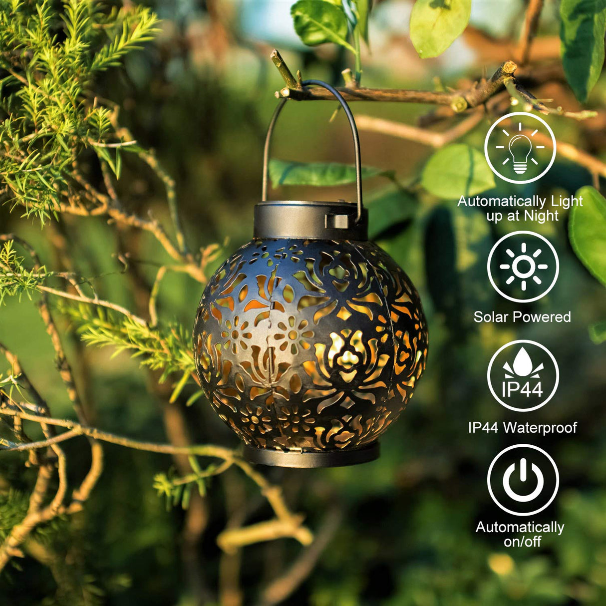 2 Pack Outdoor Solar Lantern Lights Decorative Christmas Light