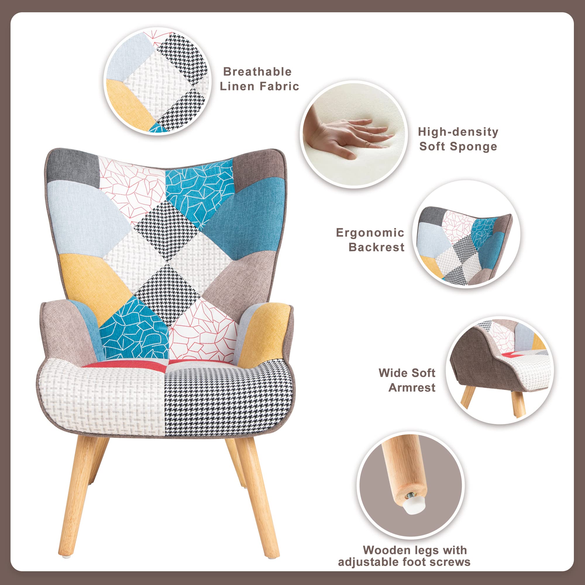 Accent Chair with Ottoman Living Room Chair and Ottoman Set