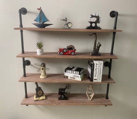 Floating Bookshelf Shelves Industrial Pipe Shelving Industrial Floating Pipe Shelves