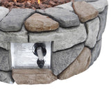 Round Stone Look Propane Gas Fire Pit Fire Table with ETL Certification