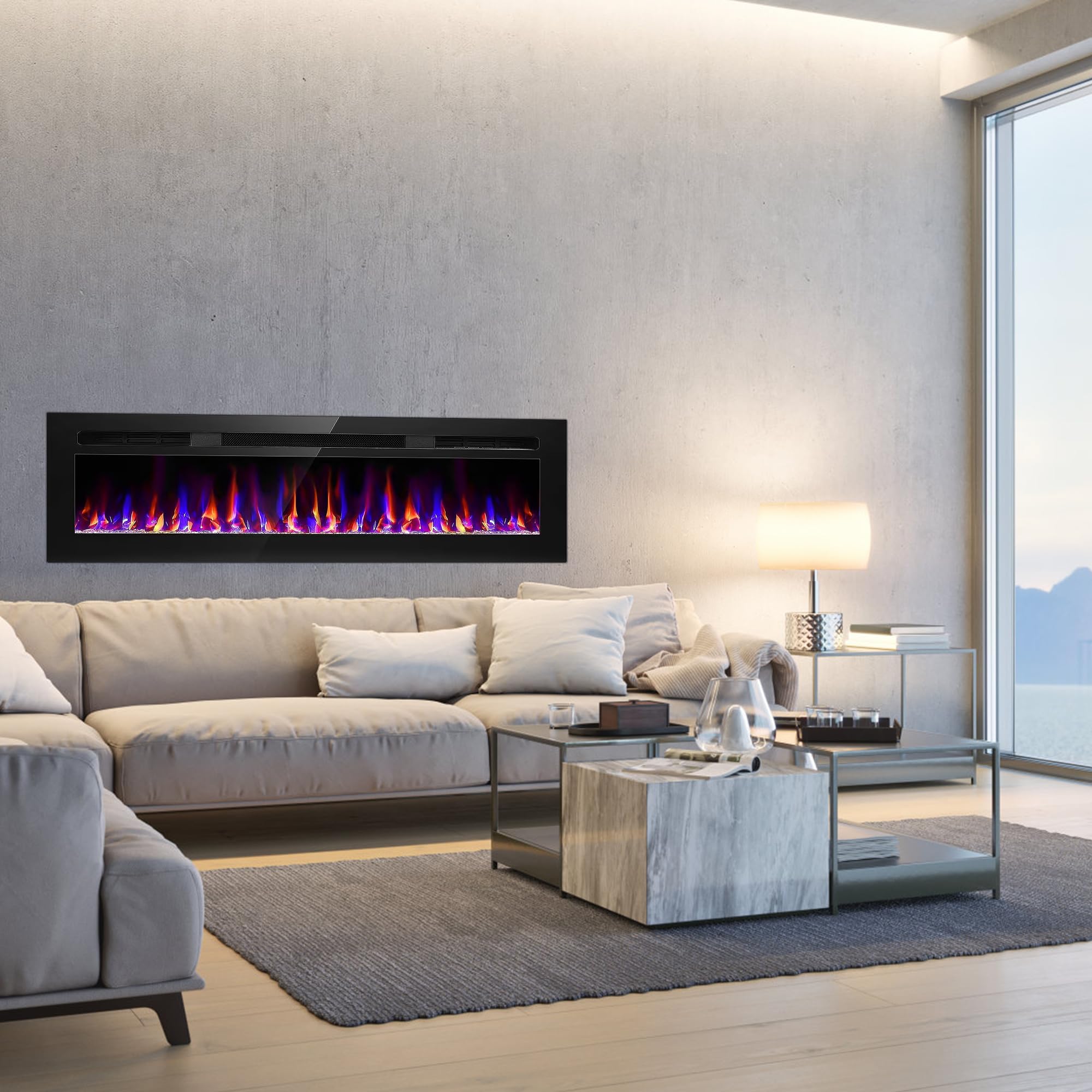 Electric Fireplace | Recessed & Wall-Mounted with LED Flame