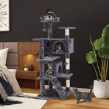 54in Cat Tree Tower for Indoor Cats Multi-Level Cat Condo Cat Bed Furniture