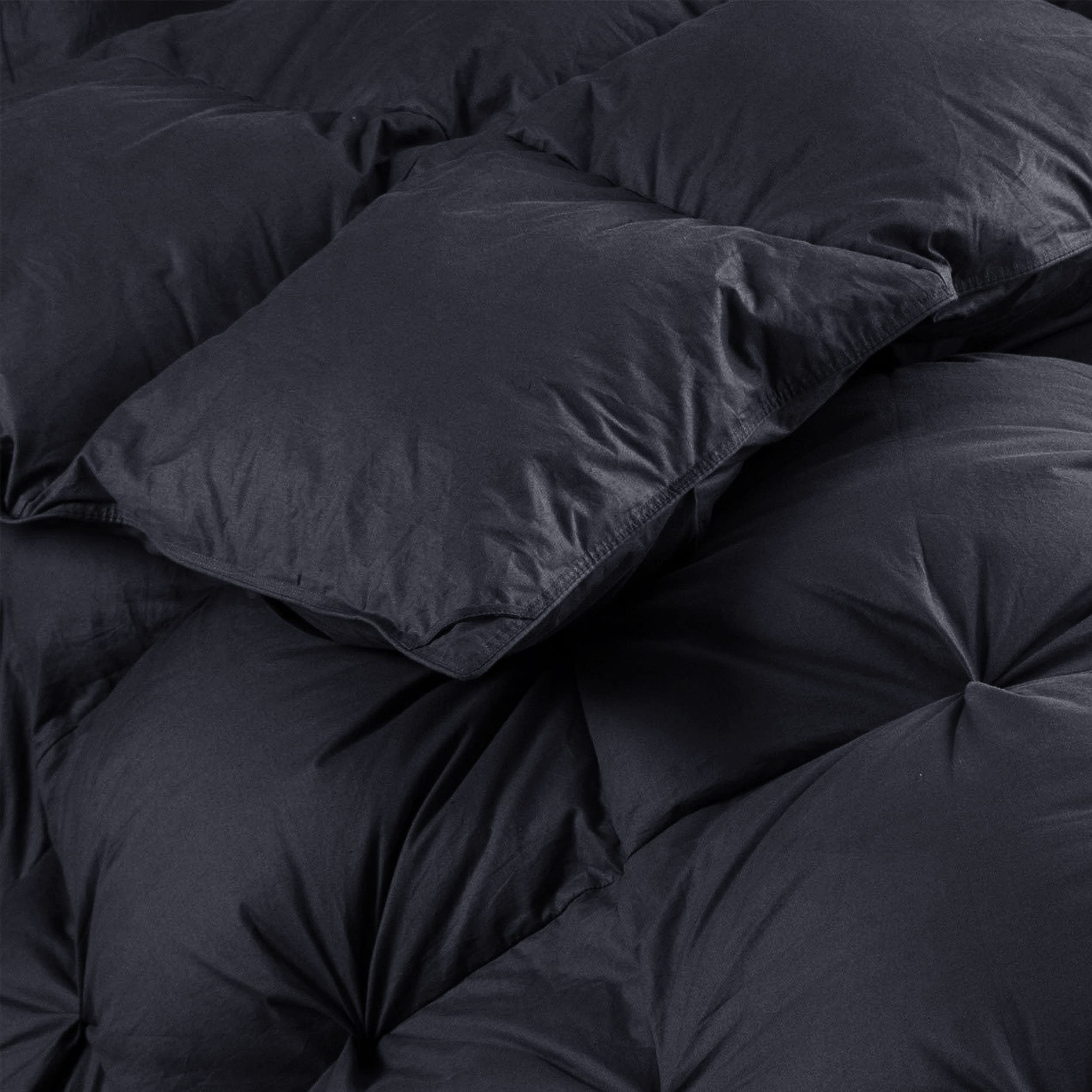 Luxurious All-Season Goose Down Feather Fiber Comforter California King Size Duvet