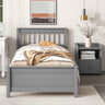 Twin Size Platform Bed with a Nightstand, Wooden Twin Bed Frame with Headboard