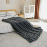 Soft Throw Blanket, 10lb Dark Grey Ultra Warm Fuzzy Blankets Furry Reversible Faux