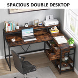 Reversible L Shaped Desk with Drawer