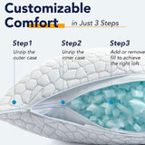 Cooling Gel Pillows for Sleeping, Shredded Memory Foam Bed Pillows