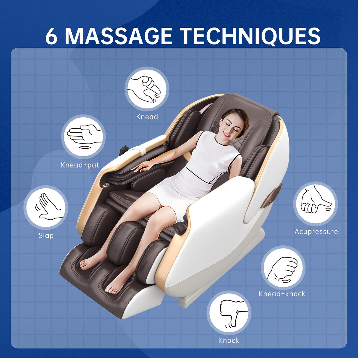 Massage Chair, Full Body Zero Gravity SL Track Shiatsu Massage Recliner Chair