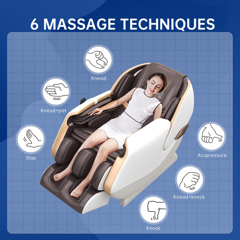 Massage Chair, Full Body Zero Gravity SL Track Shiatsu Massage Recliner Chair with Shortcut Key Body Scan Heat Foot Roller