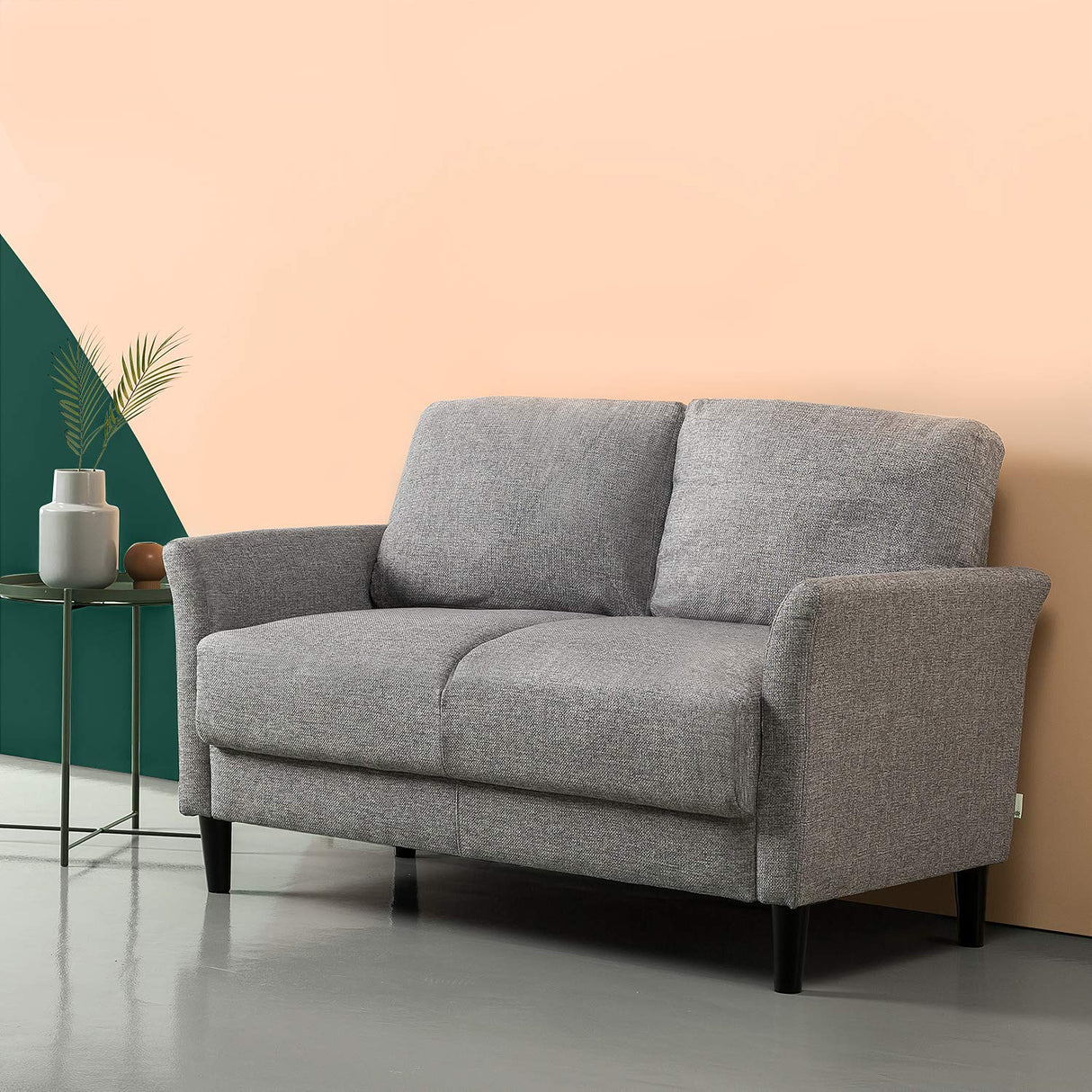 Jackie Loveseat Sofa / Easy, Tool-Free Assembly, Soft Grey