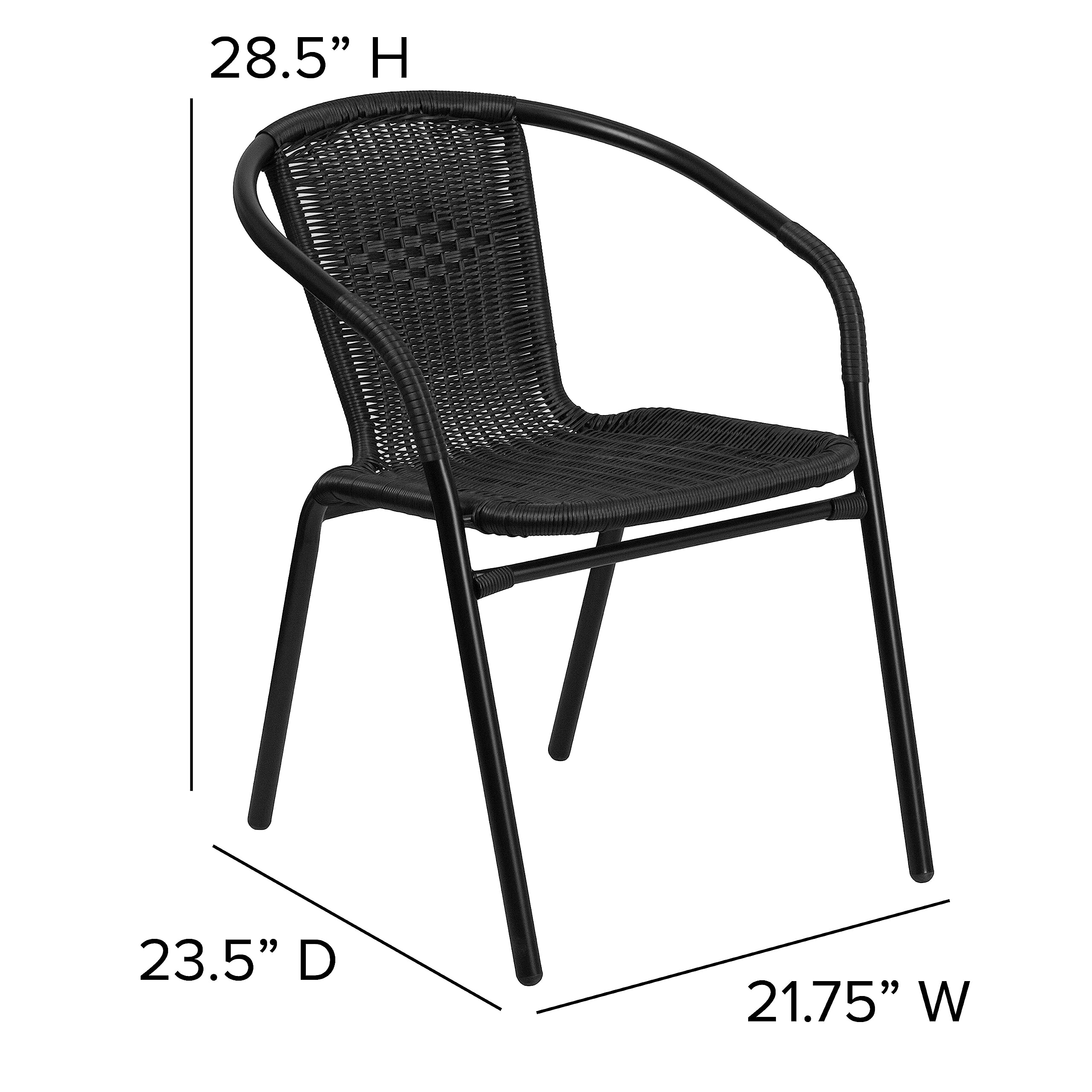 Lila 4 Pack Black Rattan Indoor
