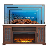 Fireplace TV Stand with 36" Electric Fireplace for 75 80 Inch TV, Farmhouse 32" Tall