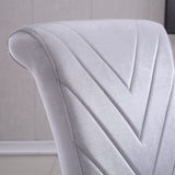 Dining Chairs, Light Grey Velvet Dining Chairs