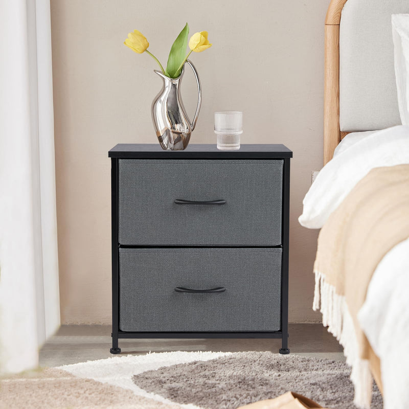 Dresser for Bedroom, Storage with 2 Drawer Organizer Closet Chest Small Clothes Fabric