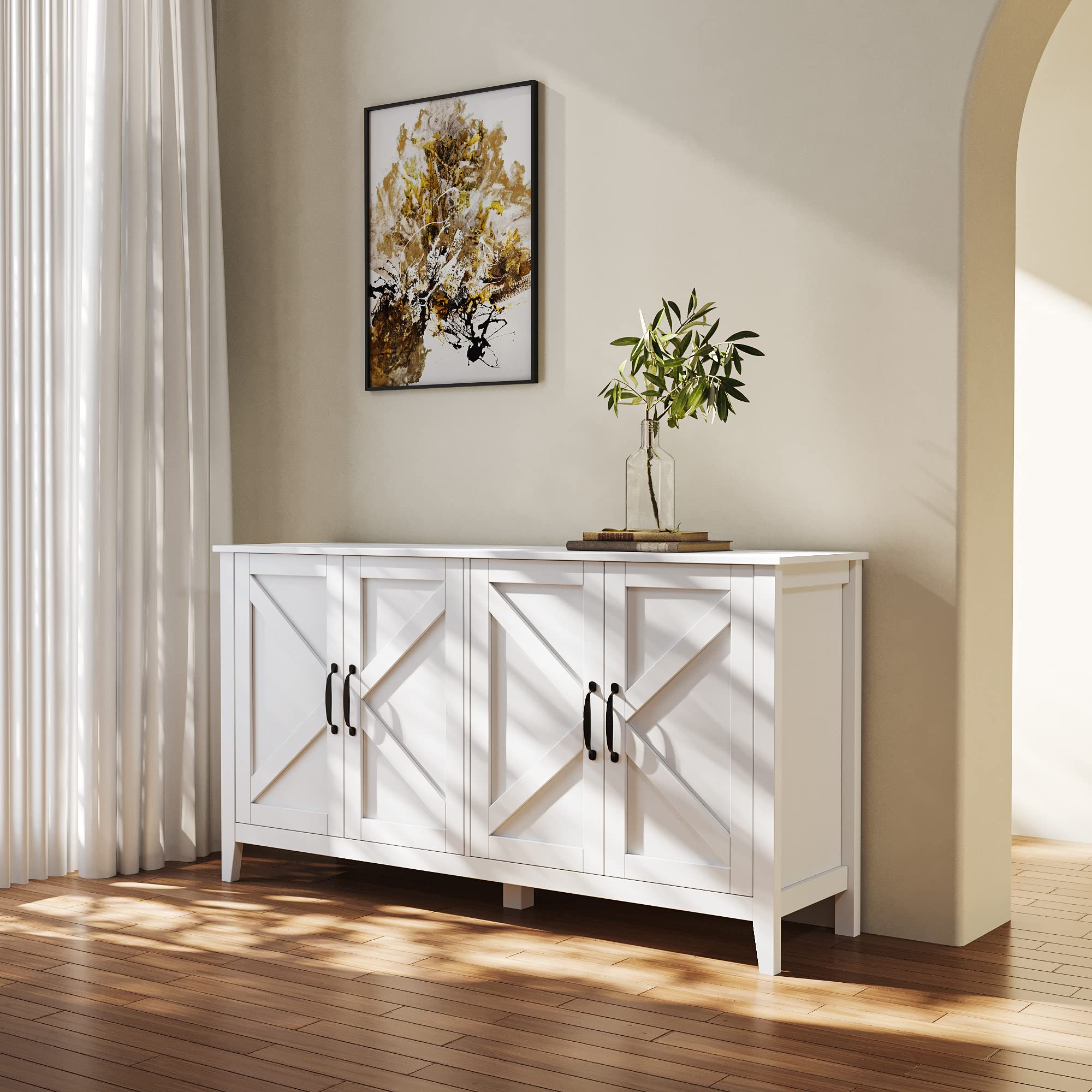 Wood Buffet Sideboard Server Storage Cabinet Console Table