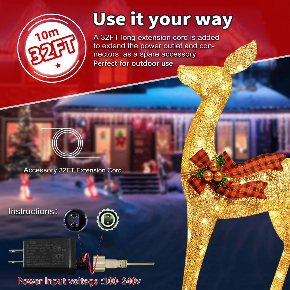 Lighted Christmas Decoration Reindeer Family