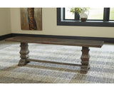 Wyndahl Rustic Distressed Dining Room Bench, Weathered Brown