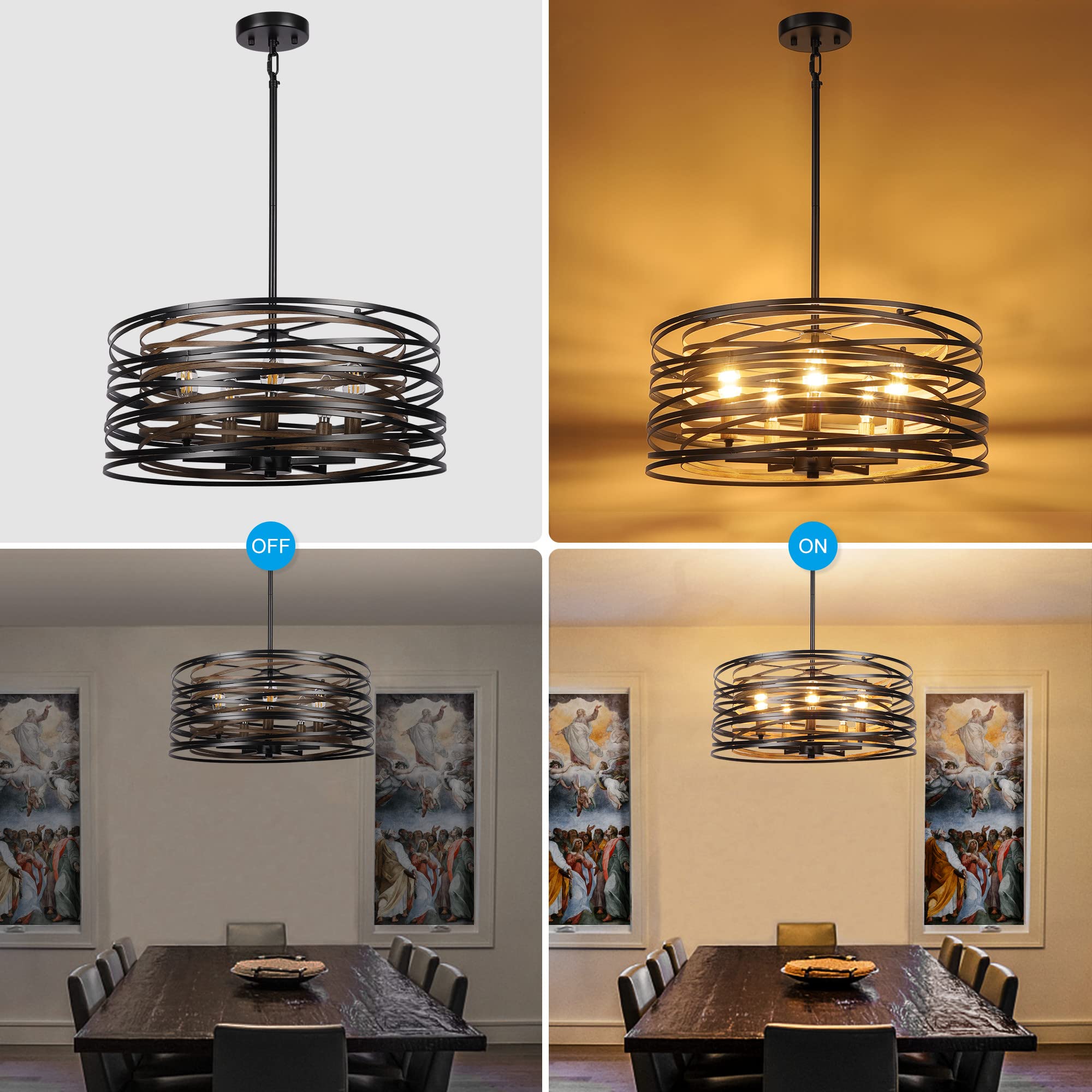 19.7'' Farmhouse Dining Room Light Fixture