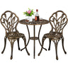 Patio Bistro Sets 3 Piece, Outdoor Cast Aluminum Garden Table