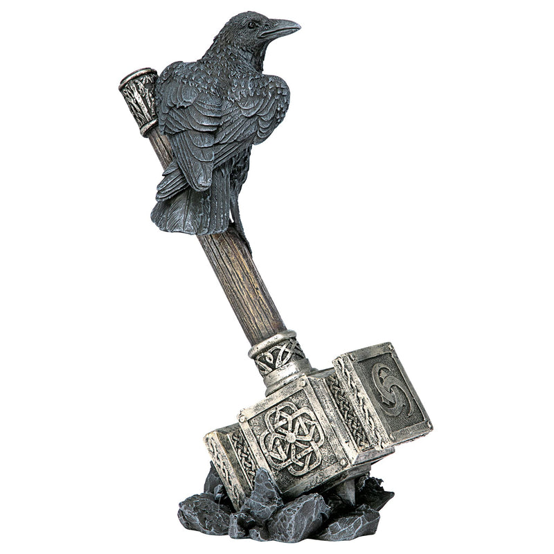 Raven Guardian of Thor's Thunder Hammer Statue