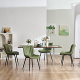 Olive Green Dining Chairs Set of 2 Upholstered Mid Century Modern Kitchen Chair