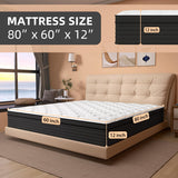 Queen Mattress, 12 Inch Individual Pocket Springs Mattresses