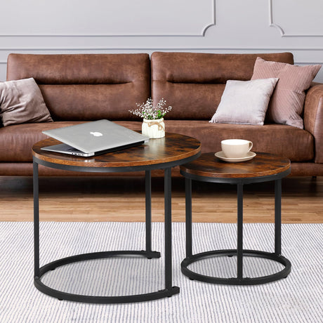 Nesting Coffee Table Modern End Table Set of 2