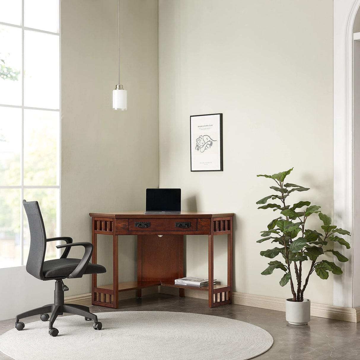 Corner Computer and Writing Desk