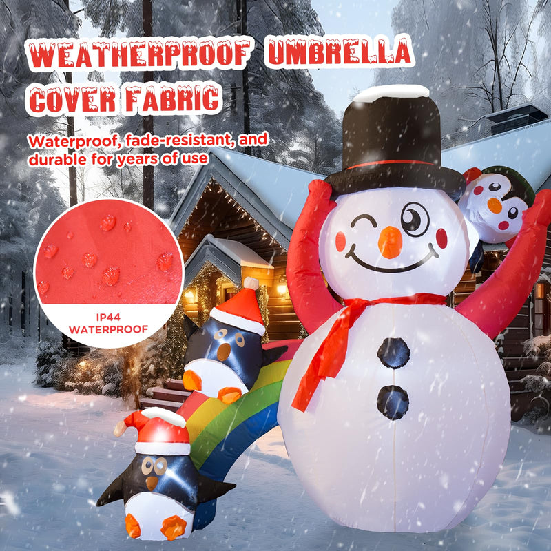 Christmas Inflatable Snowman with Dynamic Projection Lights