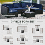 7-Piece Patio Furniture Sets Outdoor Wicker Conversation Sets