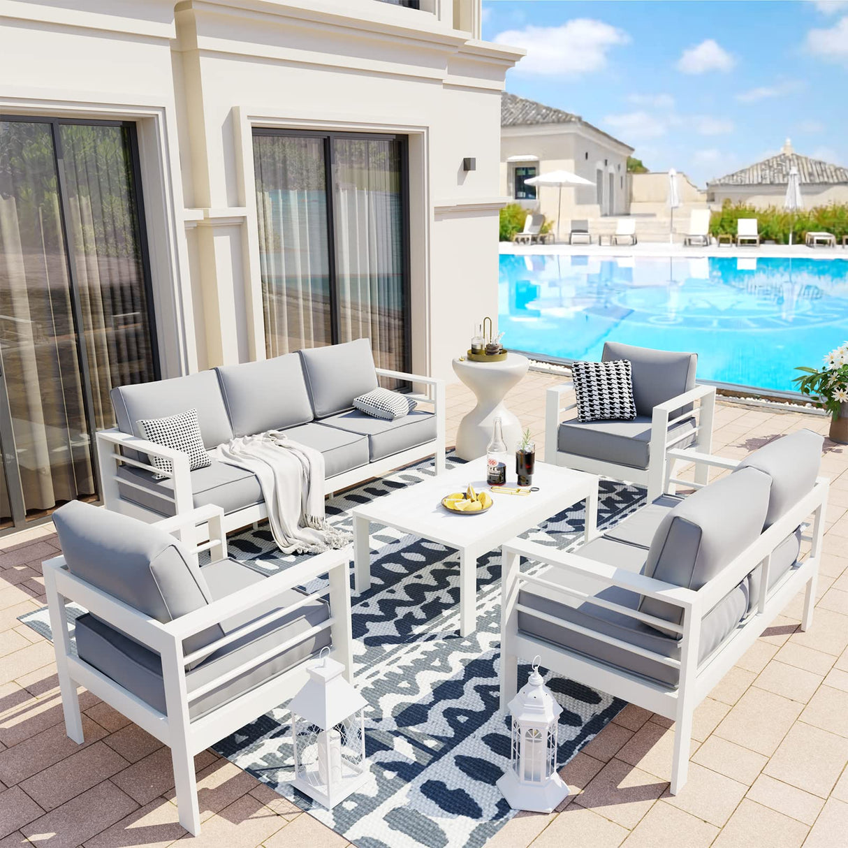 Oversized Aluminum Patio Furniture Set