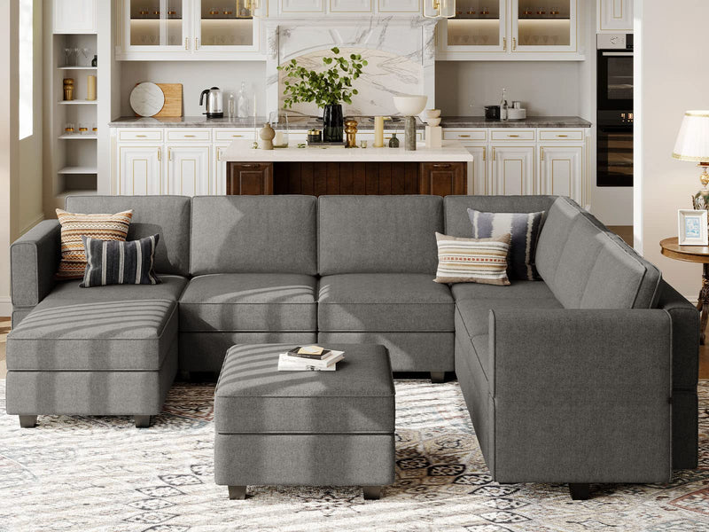 Oversized Modular Sectional Sofa U Shaped Couch Set with Storage Seat Convertible