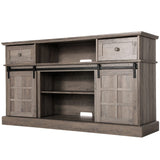 Entertainment Center, Farmhouse TV Stand for 65 inch TV, 58" Wood TV Stand