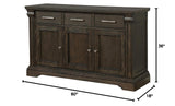 Rusel Rustic 3-Drawer Wood Buffet