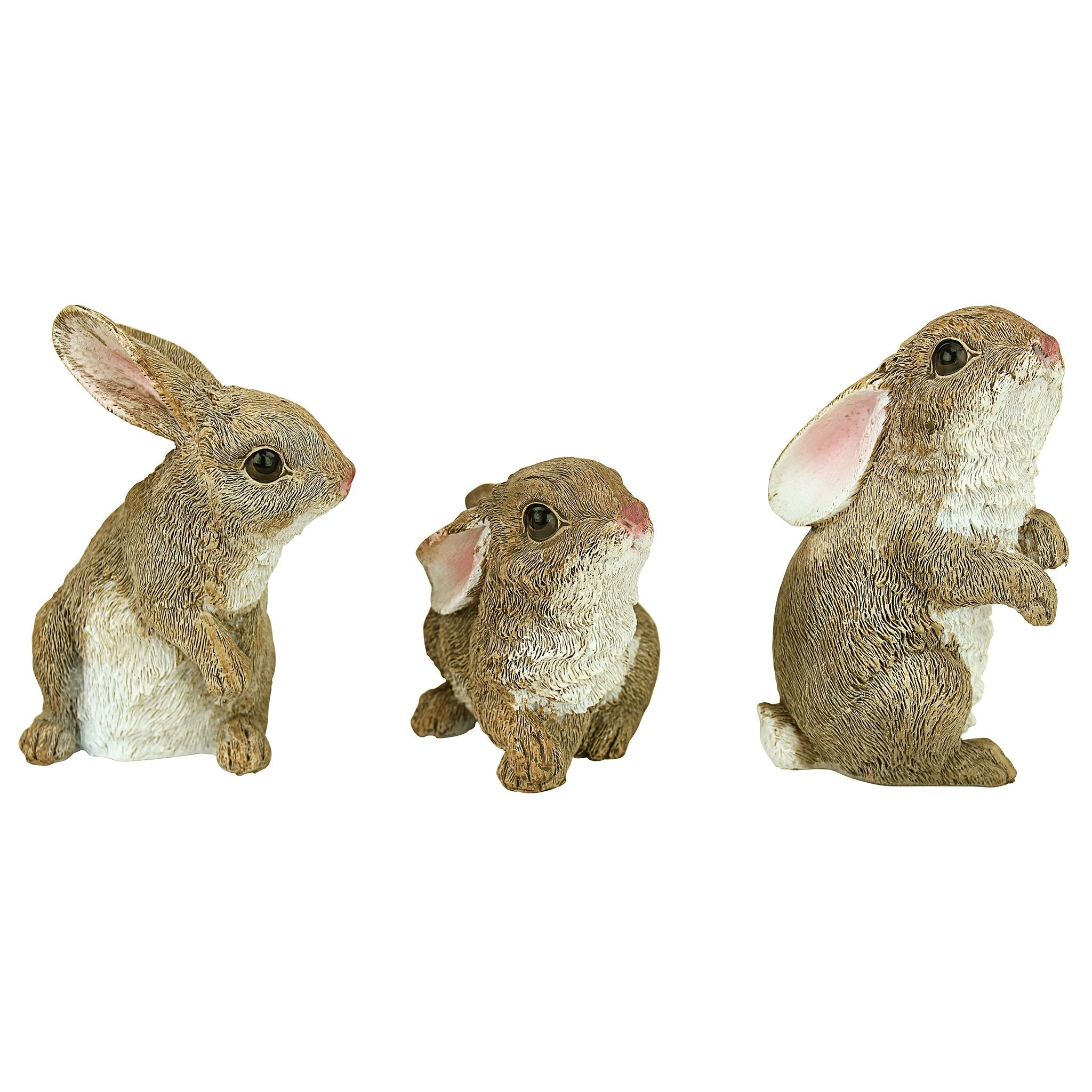 QM92008 The Bunny Den Rabbits Indoor/Outdoor Garden Animal Statues