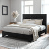 Full Size Platform Bed Frame with Velvet Upholstered Headboard