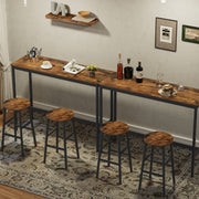 Narrow Bar Table, 47.2-Inch Rectangular Pub Table with Sturdy Metal Frame