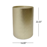 Rache Modern Round Accent Table with Hammered Iron