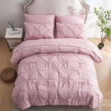 7 Pieces Queen Comforter Set-Bed in a Bag Pink Comforter Set Queen with Comforters