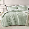 7 Pieces Bed in a Bag, Sage Green Comforter Set with Sheets, Queen Size