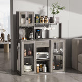 Sideboard Buffet Cabinet, Coffee Bar, Modern Wood Glass-Buffet